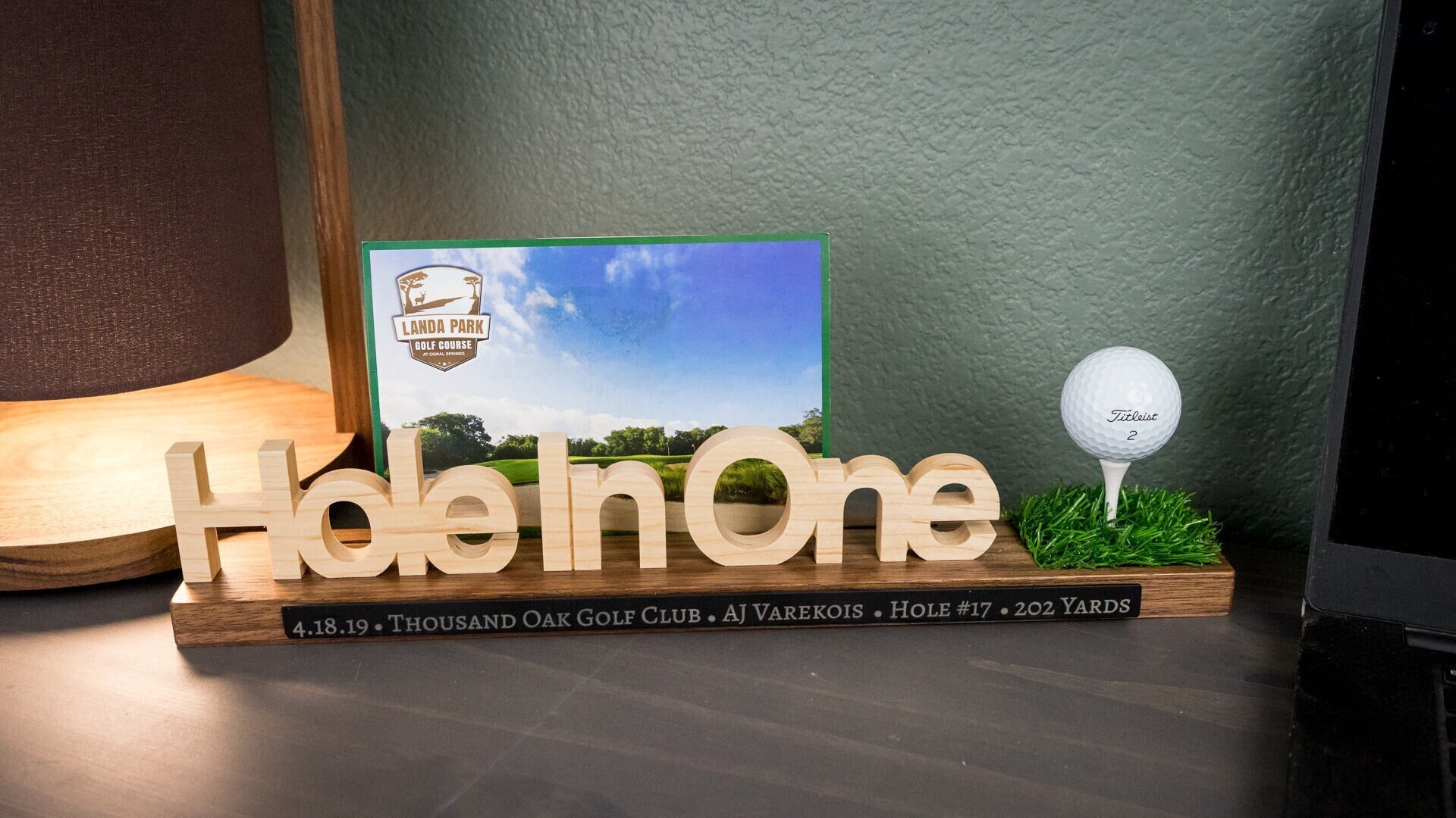 Personalized Hole in One Display Golf Gift Golf Home Decor Sports Gift