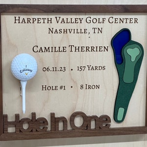 Personalized Hole In One Display Custom Golf Gift Sports Gifts Dad Christmas Gift Personalized Golf Gift Golf Decor and Gifts image 5