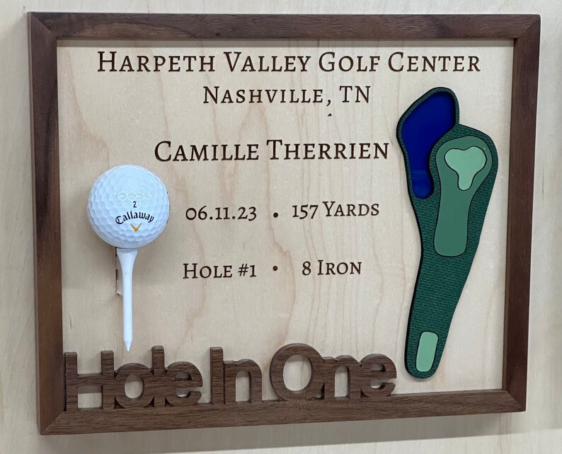 Personalized Hole In One Display Custom Golf Gift Sports Gifts Dad Christmas Gift Personalized Golf Gift Golf Decor and Gifts image 5