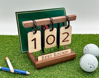 Lowest Golf Score Display for Your Leading Golf Round. Scorecard Holder Included!