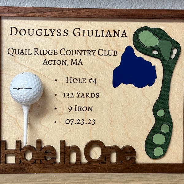 Personalized Hole In One Display | Custom Golf Gift | Sports Gifts | Dad Christmas Gift | Personalized Golf Gift | Golf Decor and Gifts