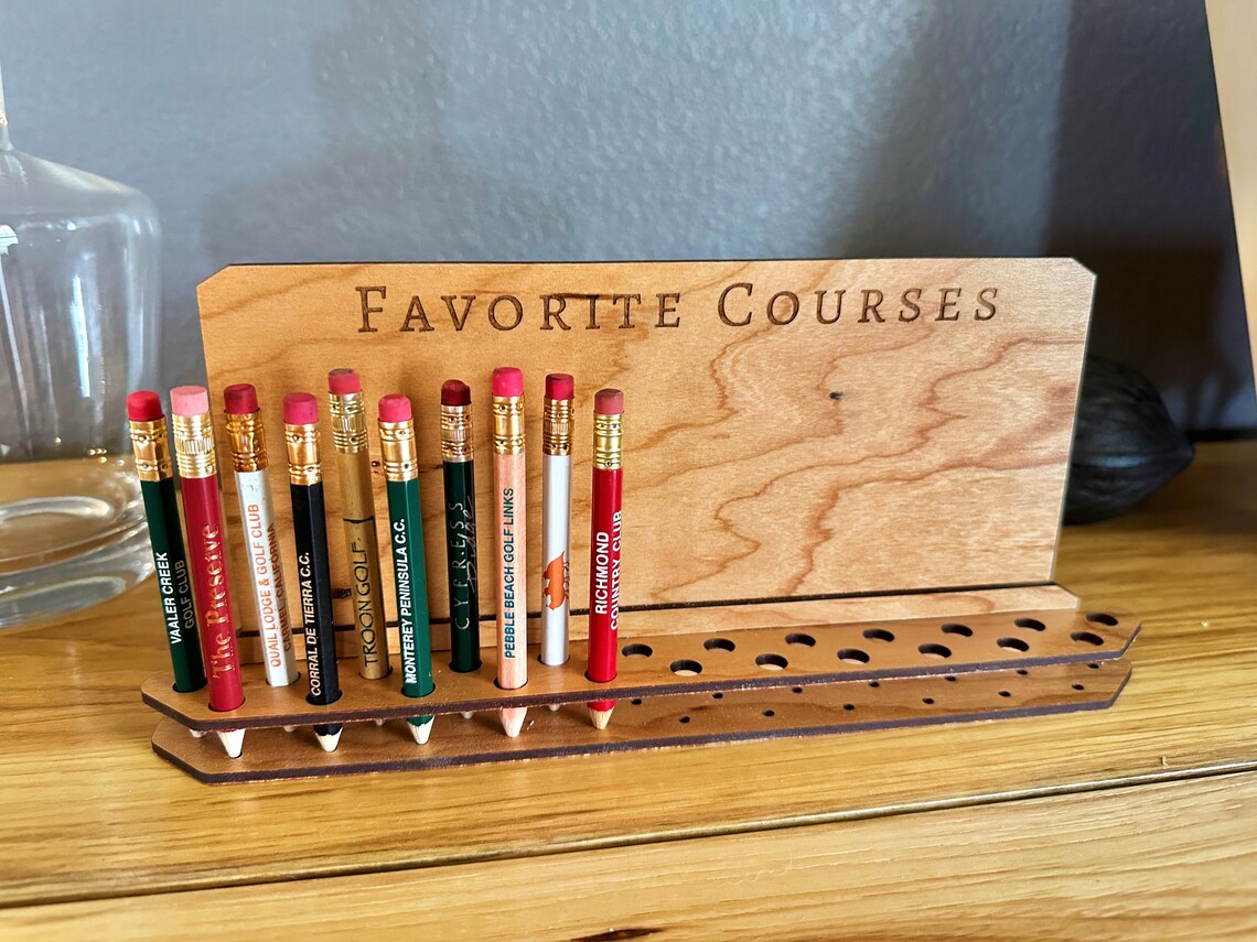 Personalized Desk Golf Pencil Holder Etsy