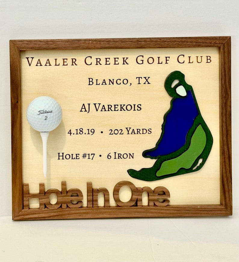 Personalized Hole In One Display Custom Golf Gift Sports Gifts Dad Christmas Gift Personalized Golf Gift Golf Decor and Gifts image 8