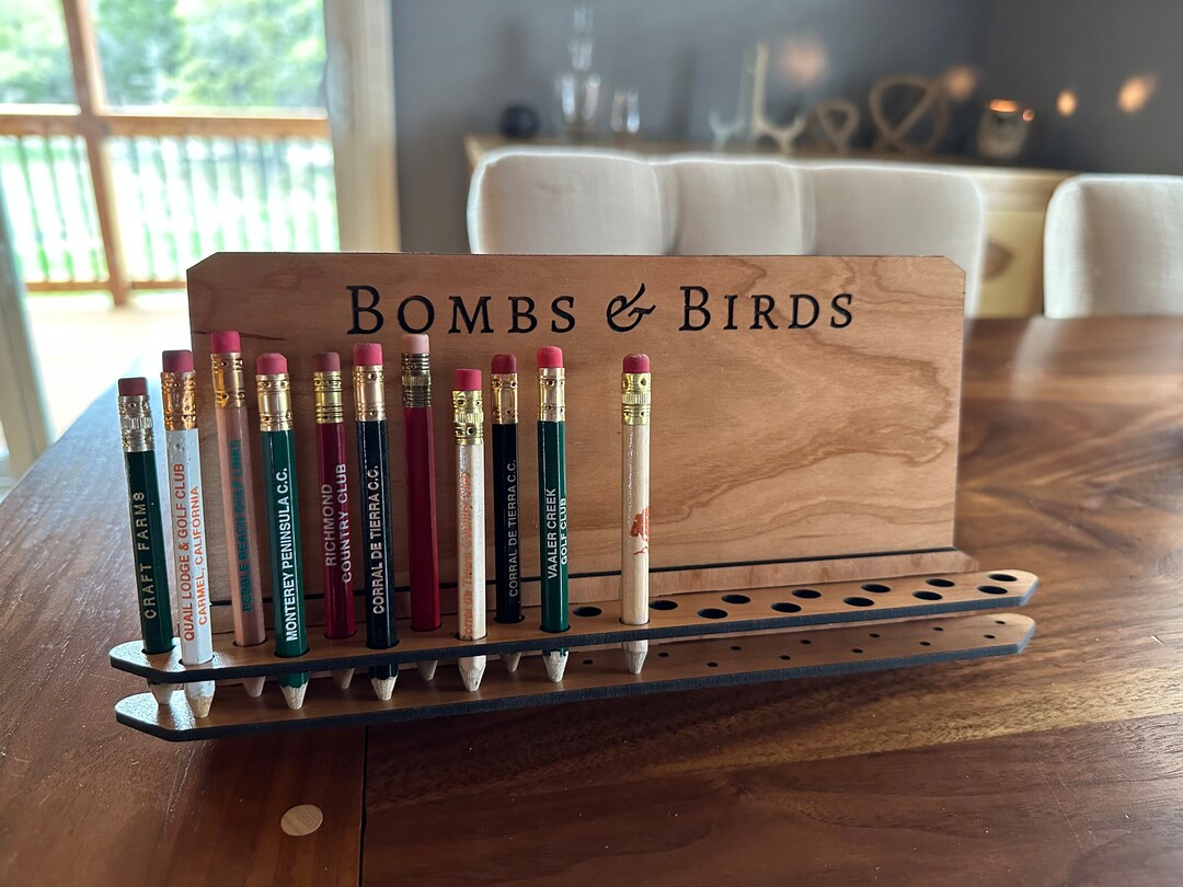 Personalized Desk Golf Pencil Holder, Golf Pencil Display, Gift for Dad