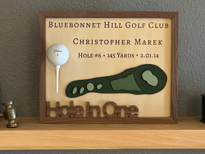 Personalized Hole In One Display Custom Golf Gift Sports Gifts Dad Christmas Gift Personalized Golf Gift Golf Decor and Gifts image 10