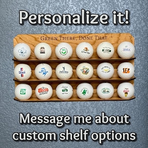 Wall-Mounted Golf Ball Display Holds 18 Balls, Custom Golf Gift, Golf Wall Art, Gift for Golfer, Unique Golfing Gift for Dad, Golf Trip Idea
