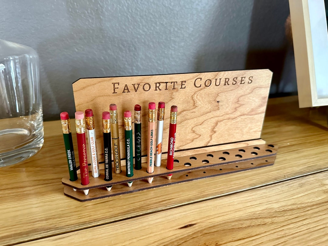 Personalized Desk Golf Pencil Holder Etsy