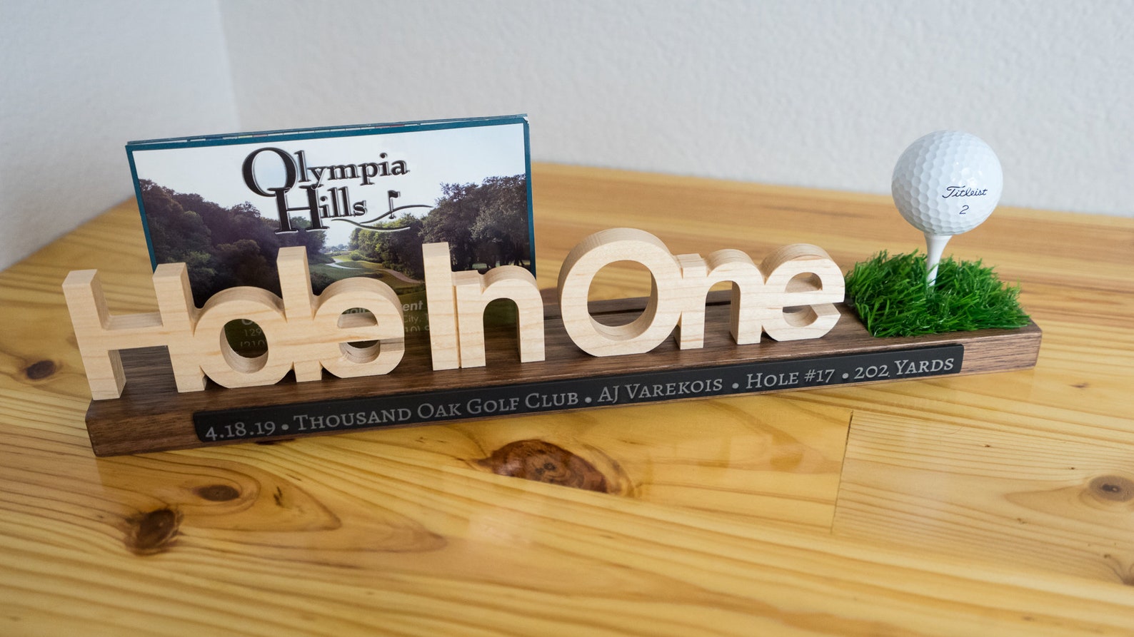 Personalized Hole in One Display Golf Gift Golf Home Decor Sports Gift