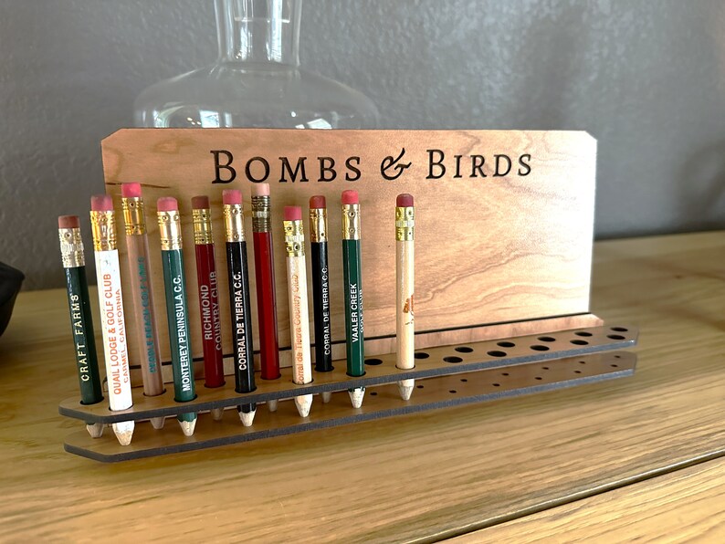 Personalized Desk Golf Pencil Holder Etsy