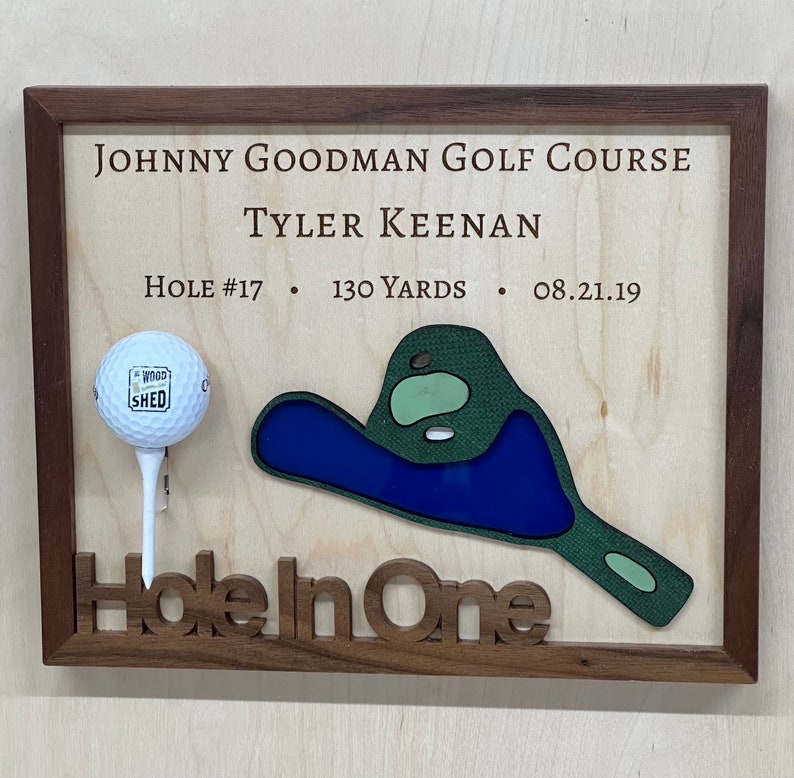 Personalized Hole In One Display Custom Golf Gift Sports Gifts Dad Christmas Gift Personalized Golf Gift Golf Decor and Gifts image 7