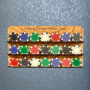 Wall-Mounted Cherry Wood Golf Ball Marker Display - Holds 21