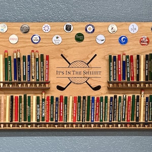 Personalized Golf Pencil & Ball Marker Display Holds 69 Pencils and 17 Magnetic Ball Markers