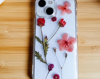 Delicate Pink Pressed Flower Phone Case | Real Floral Resin Art | Nature Inspired iPhone 15 Cover
