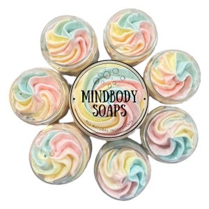 Whipped soap, skin-loving ingredients ~ Vegan, 3-in-1. Perfect as a body wash, shaving cream, and hand soap. Over 130+ Scents for every mood