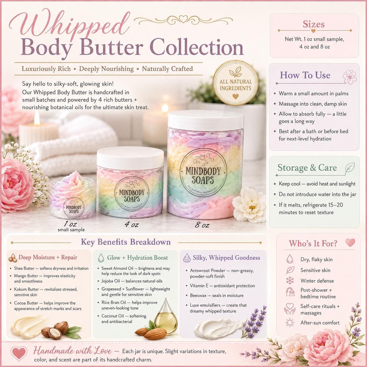 Whipped Body Butter: Natural Skincare for Dry, Sensitive Skin