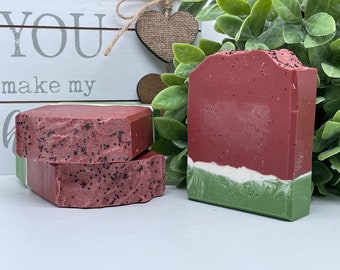 Watermelon Soap, Cold Process Soap, handmade soap, handcraft soap, Shea butter Soap Bar, natural soap, Aloe Artisan soap bar, wholesale Soap