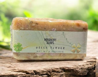 Green Clover Glow Soap ~ Fresh • Earthy • Nourishing Tallow Bar with Eco Glitter