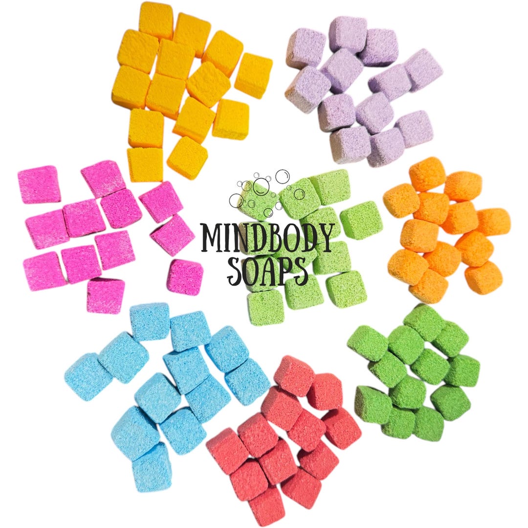Rainbow Bath Bomb Embeds: Vibrant Colors, 50 Cubes - Etsy