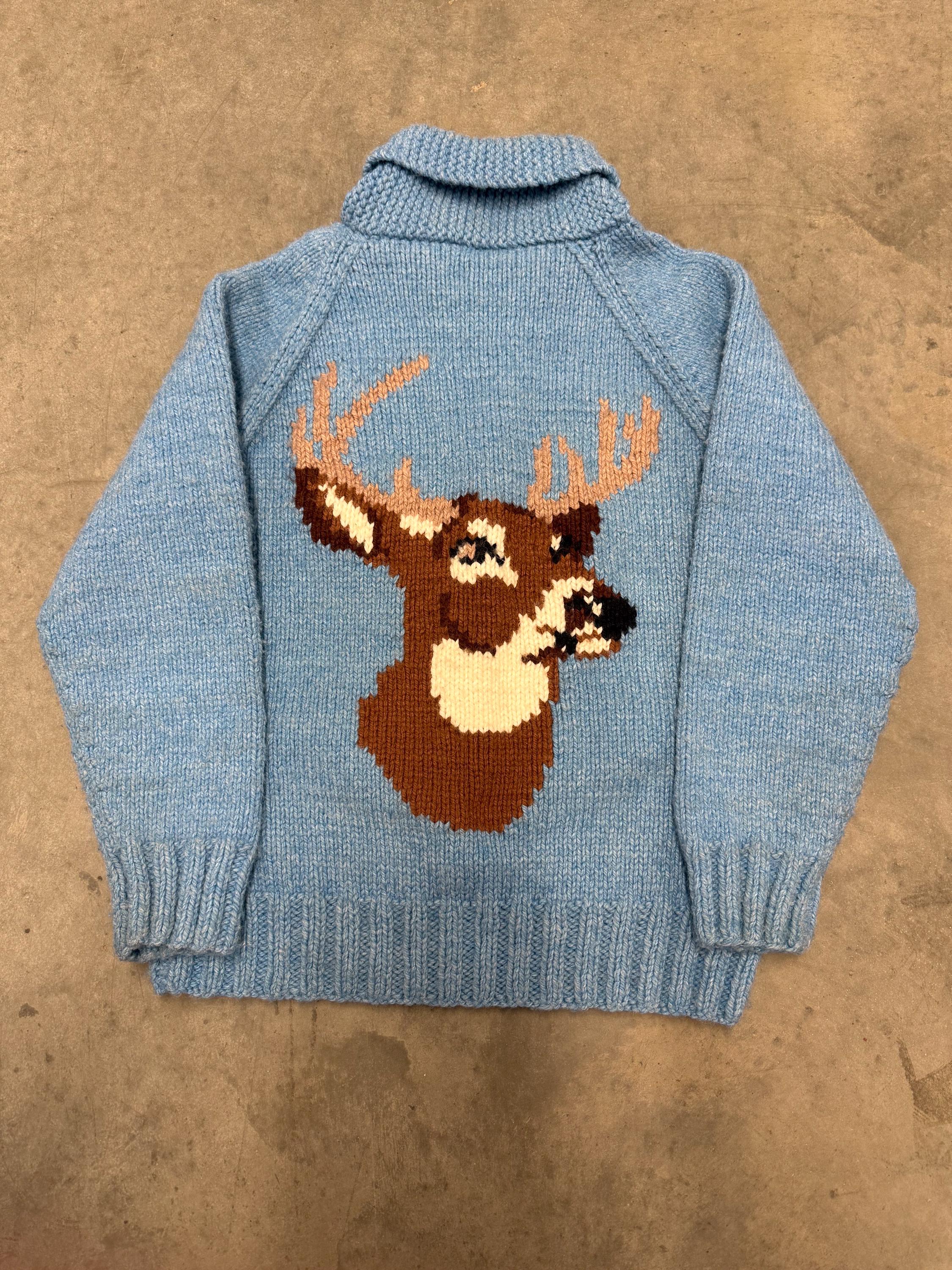 Vintage Cowichan Deer Sweater - Etsy display picture 1