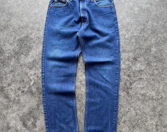 Vintage 80s Levis 505 Dark Wash Classic Americana Denim Jeans Pants 36x31