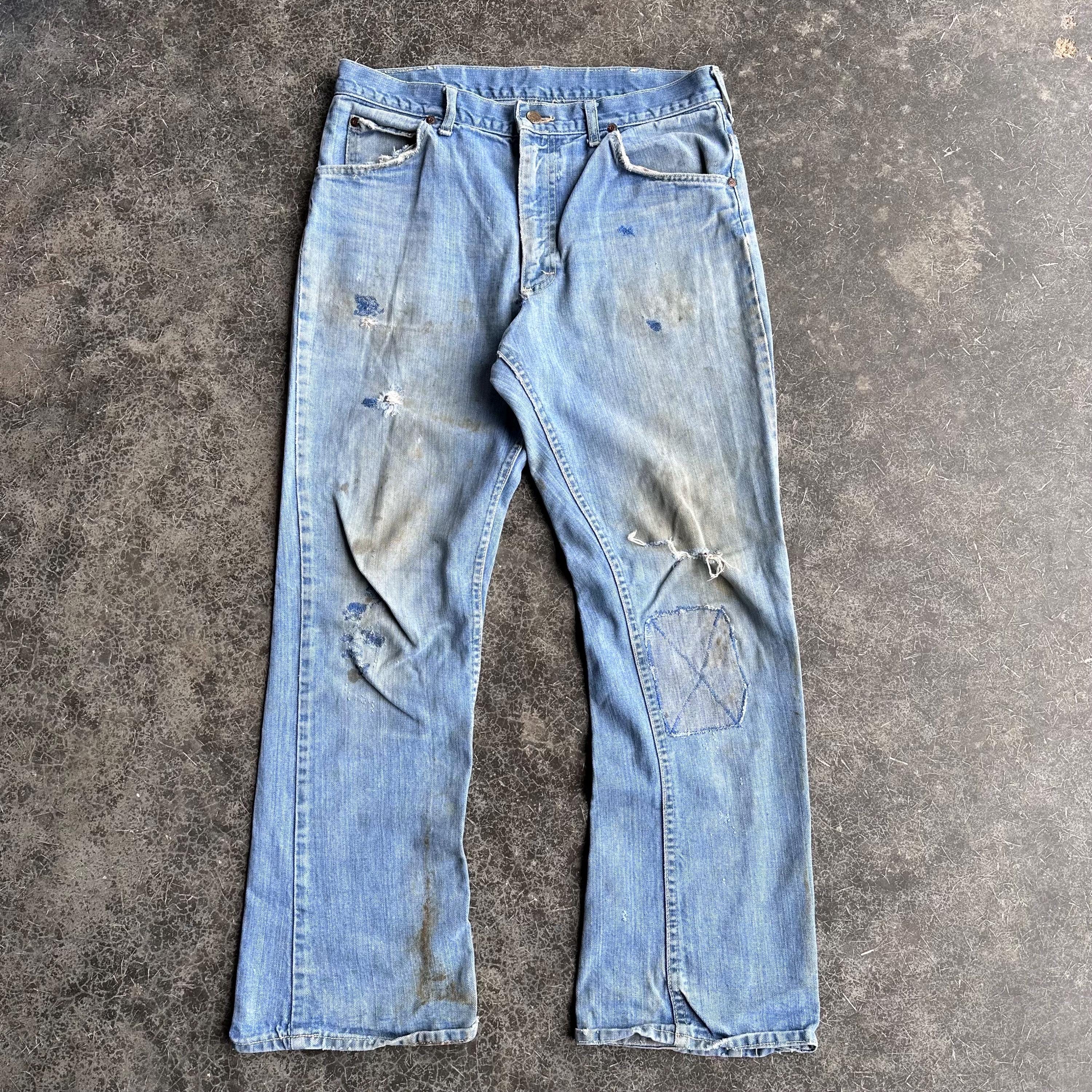 パンツ Mud Wash Flared Denim W28 Mud Wash Jeans - Etsy