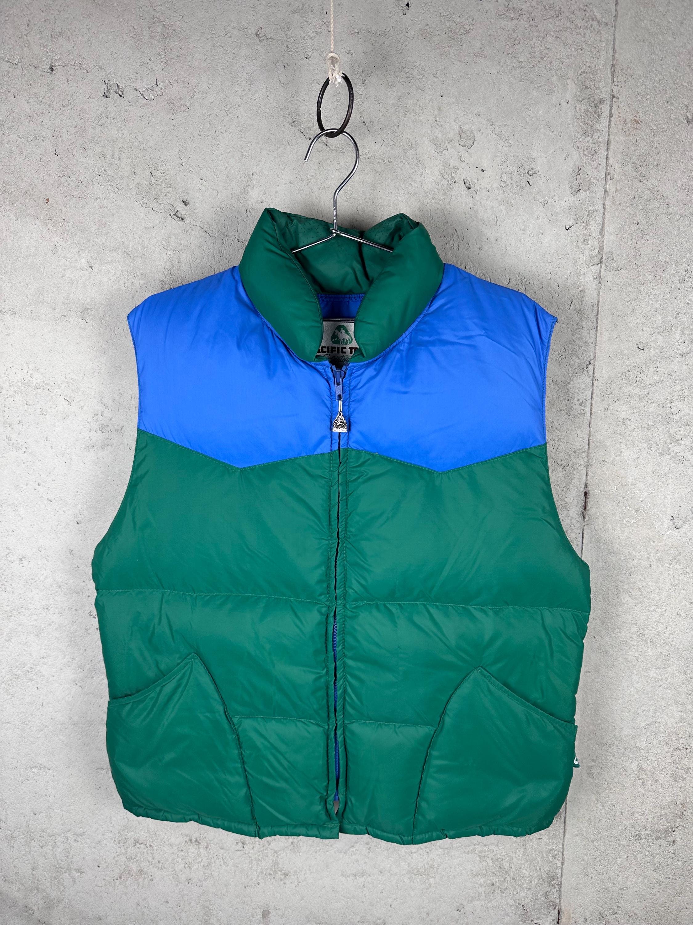 Blue 70s Retro Puffer Vest - Etsy