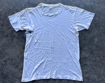 True Vintage 70s Hanes Brand Distressed Thrashed Paper Thin Cotton Blank Essential Layering T-Shirt Medium