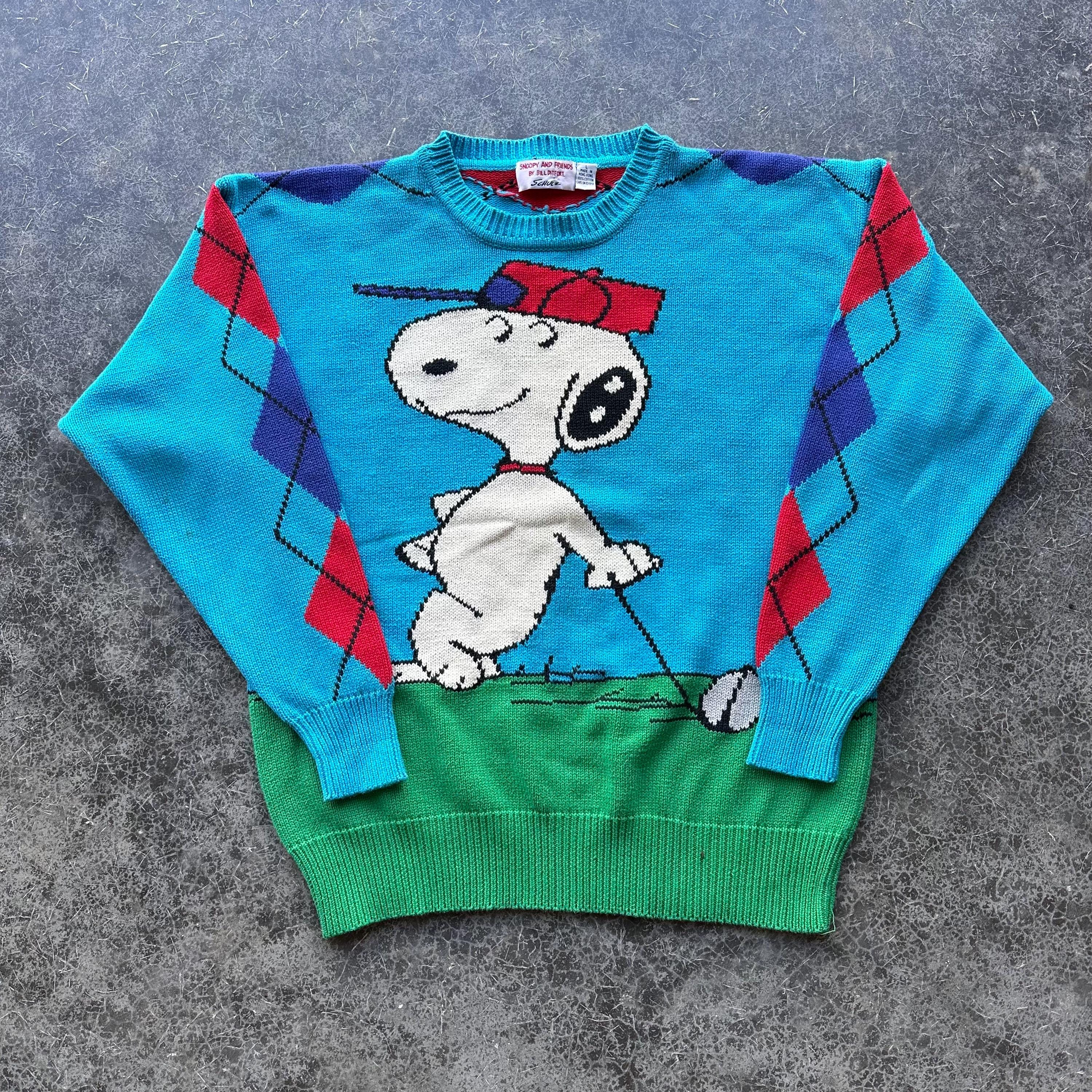 Womens Snoopy Green Sweater - Etsy