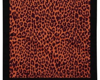 Orange Leopard Bandana, Cheetah Print Bandana, Animal Print Handkerchief, Vibrant Animal Print, Festival Bandana, Face Mask