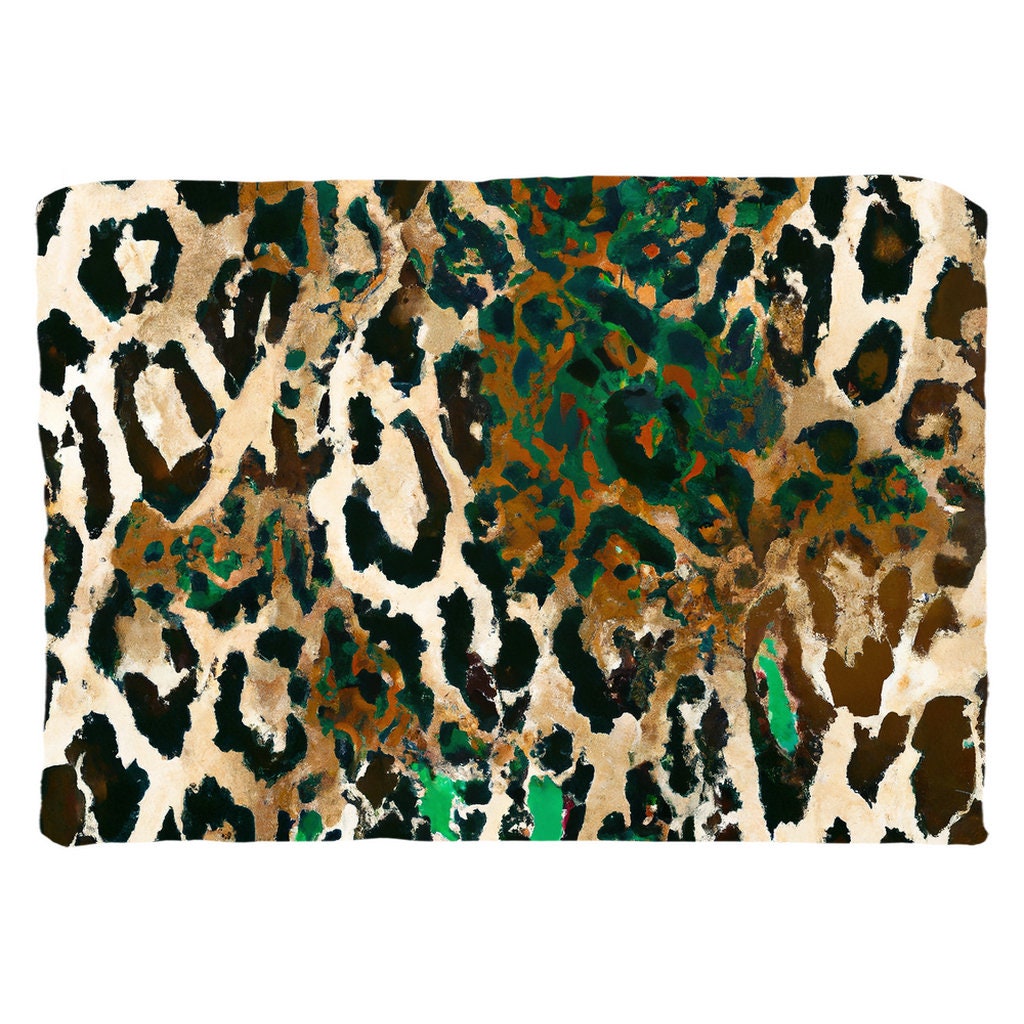 Emerald Leopard Throw Pillow, Luxury Animal Print Pillow, Accent Throw
