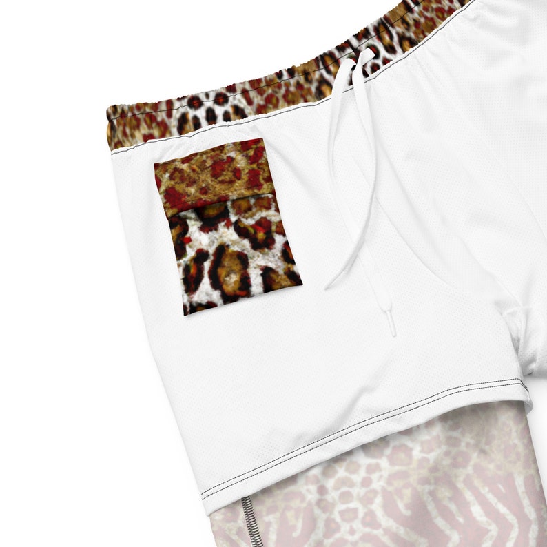 Ruby Leopard Double Vajra Men's Swim Trunks, Red Leopard Men's Wear ...