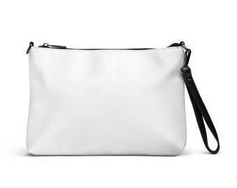 Bolso bandolera blanco, bolso de cuero blanco, cartera de pulsera de cuero minimalista, bolso clutch de cartera de teléfono blanco con correas convertibles