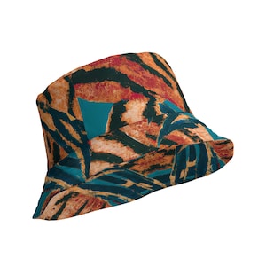Vibrant Animal Print Bucket Hat, Two Sided Hat, Fun Reversible Moisture-Wicking Bucket Hat, Festival Rave Hat, Jungle Safari Accessories