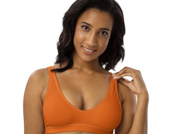 Sports Bra Top, XS-3XL, Yoga Top, Bikini Top, Yoga Bra Top, Mango Loco Bra Top, Support Top, Eco-Friendly Clothing, Orange Swimwear Swimsuit
