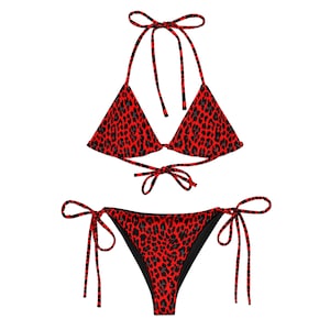 Red animal print bikini new arrivals