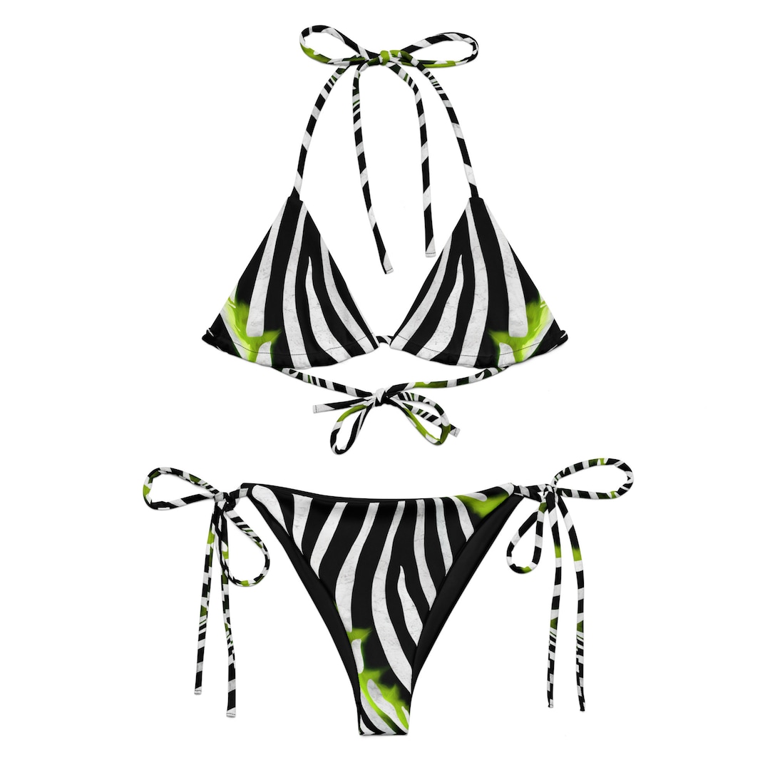 Zebra Print String Bikini Set