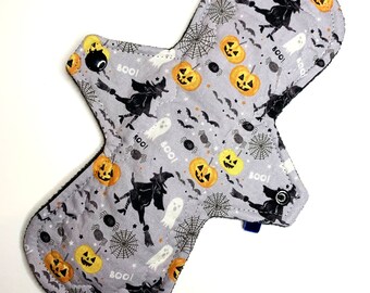 Reusable Cloth Menstrual Pad Period Pad Ecofriendly Pad Postpartum Pad Incontinence Pad Cloth Pad Custom Style Halloween Witches Pumpkins