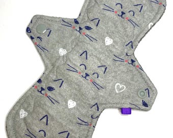 Reusable Cloth Menstrual Pad Period Pad Ecofriendly Pad Postpartum Pad Incontinence Pad Cloth Pad Custom Style Flannel Cat Faces