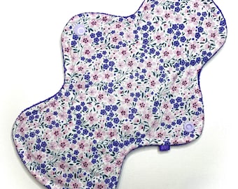 Reusable Cloth Menstrual Pad Period Pad Ecofriendly Pad Postpartum Pad Incontinence Pad Cloth Pad Custom Style Purple Flowers Purple Floral