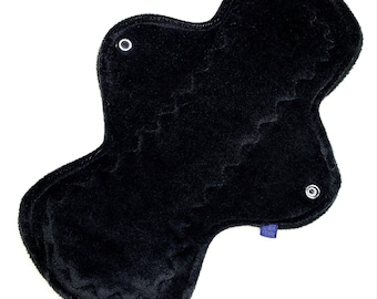 Reusable Cloth Menstrual Pad, Period Pad, Ecofriendly Pad, Postpartum Pad, Incontinence Pad - Extra Soft Bamboo Velour Solid Black