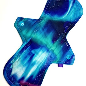 Reusable Cloth Menstrual Pad Period Pad Ecofriendly Pad Postpartum Pad Incontinence Pad Cloth Pad Custom Style Northern Lights Aurora