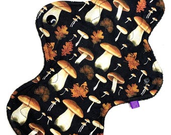 Custom Reusable Period Pad | Cloth Menstrual Pad Eco Friendly | Postpartum Pad | Cottagecore Autumn Mushrooms