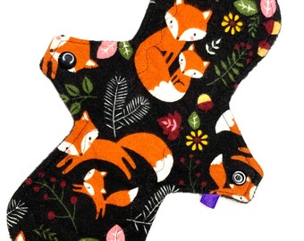 Reusable Cloth Menstrual Pad Period Pad Ecofriendly Pad Postpartum Pad Incontinence Pad Cloth Pad Custom Style Flannel Foxes Forest Animals