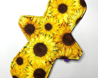 Reusable Cloth Menstrual Pad Period Pad Ecofriendly Pad Postpartum Pad Incontinence Pad Cloth Pad Custom Style Sunflowers