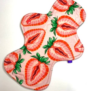 Reusable Cloth Menstrual Pad Period Pad Ecofriendly Pad Postpartum Pad Incontinence Pad Cloth Pad Custom Style “Lady Berries” Naughty Fabric