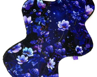 Compresa menstrual de tela reutilizable / Compresa menstrual ecológica / Compresa posparto de tela / Spandex de bambú personalizada / Bosque de hongos morados