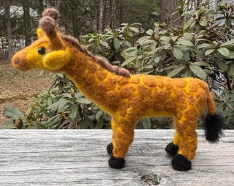 Needle Felted Giraffe - Handmade in Maine