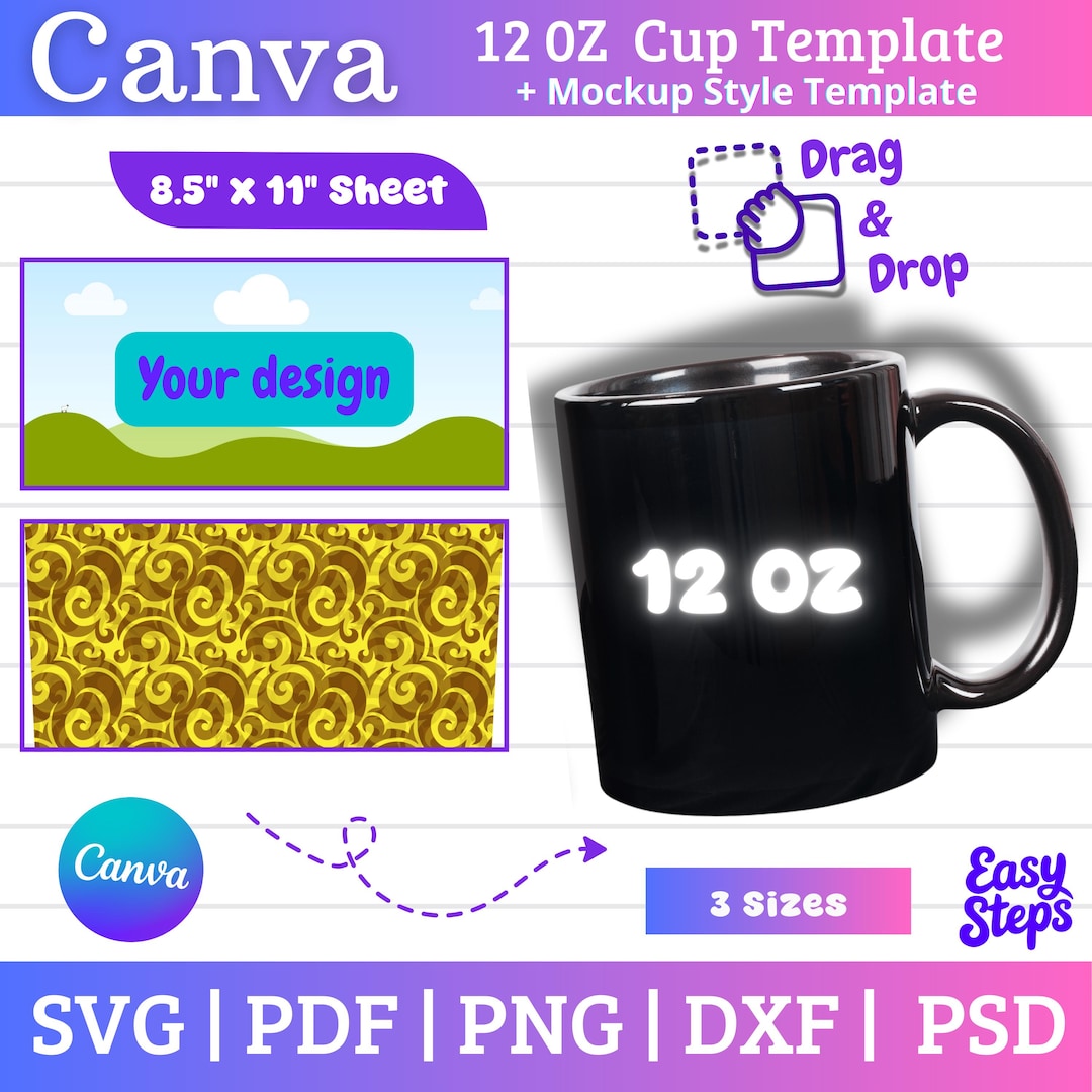 Bubble Mug Rib Template Mug Wrap Templates, Mug Template Design, 12 Oz Mug Sublimation Template ...