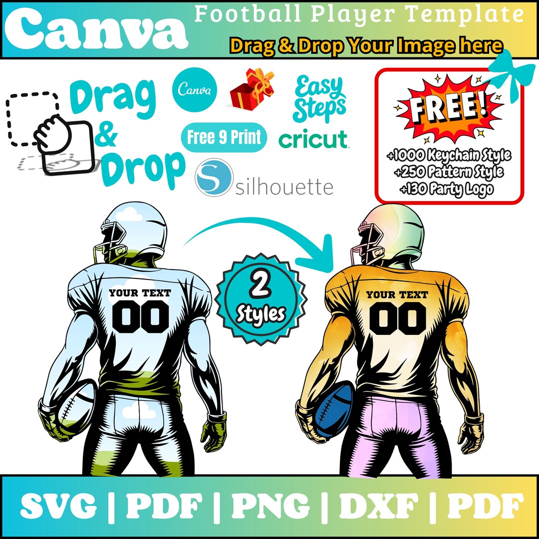 Football Panel Ls Football Panel Template, Football Panel Svg, American Football Canva ...