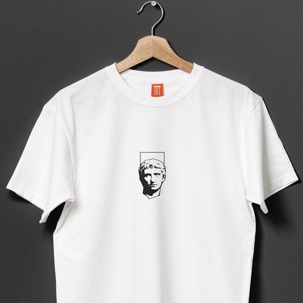 Marcus Junius Brutus - T-Shirt | Statue, Skulptur, Römer, Griechisch, Marmor, historische Illustration, antikes Rom, Altgriechisch